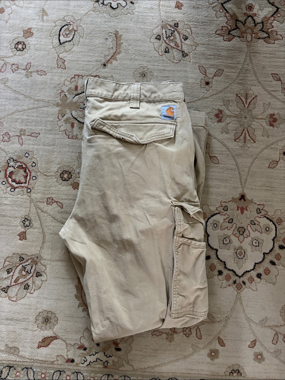 Carhartt Men’s Khaki Utility Cargo Pants with Work Pockets